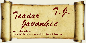 Teodor Jovankić vizit kartica